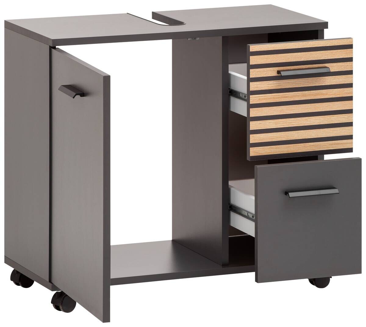 Waschbeckenunterschrank Katta anthrazit B/H/T: ca. 65,1x60x32 cm