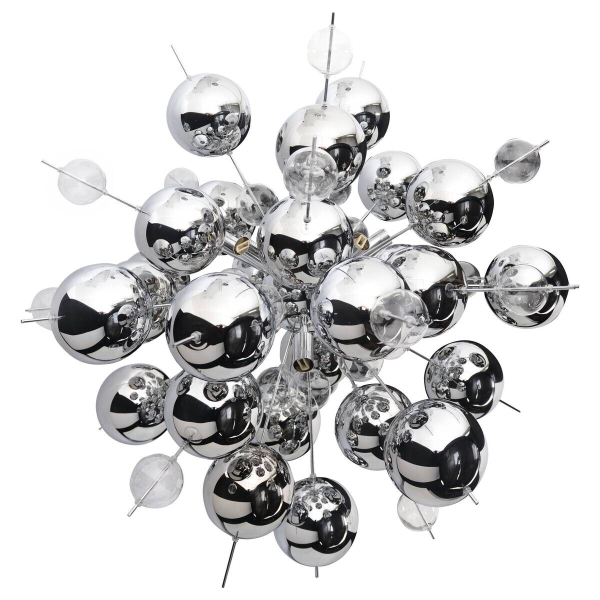 Näve Leuchten Pendelleuchte Chrom Glas Metall B/H/T/D: ca. 65x193x65x65 cm G9 10 Brennstellen