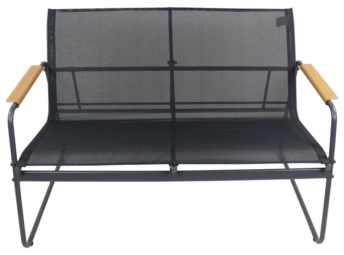 VCM Gartensitzgruppe Lexila schwarz Textilene B/H/L: ca. 110x76x74 cm