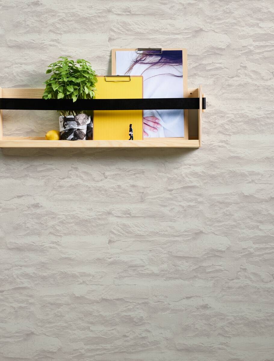 Livingwalls Vliestapete Best of Vlies Steine creme B/L: ca. 53x1005 cm