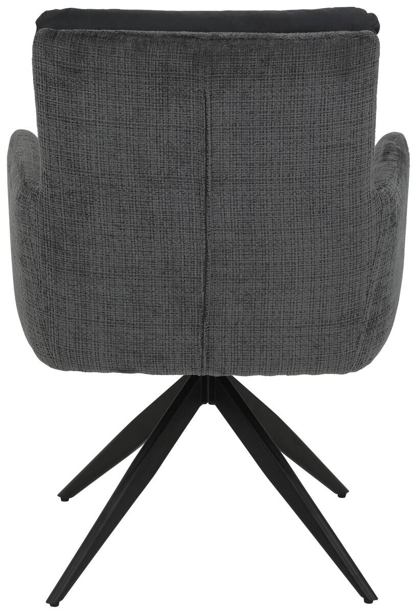 Armlehnstuhl Leandra, 2er-Set anthrazit Microfaser Webstoff B/H/T: ca. 63x92x69 cm