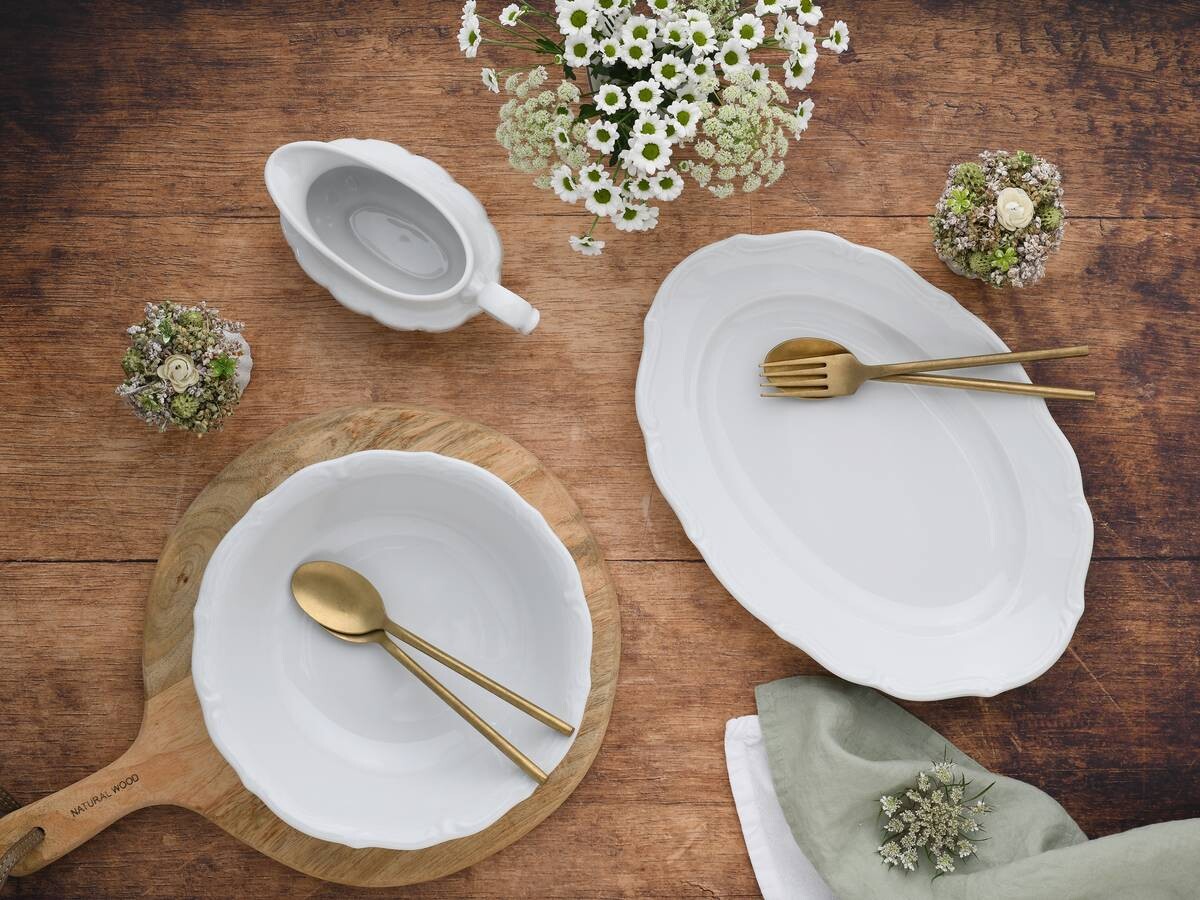 CreaTable Servier-Set Maria Theresia weiß Porzellan