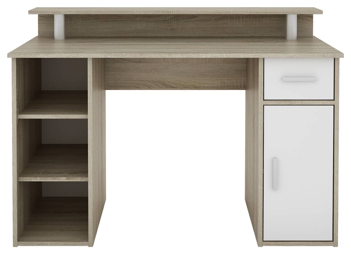 Schreibtisch DIEGO Eiche Sonoma Nachbildung weiß silber B/H/T: ca. 120x88x55 cm