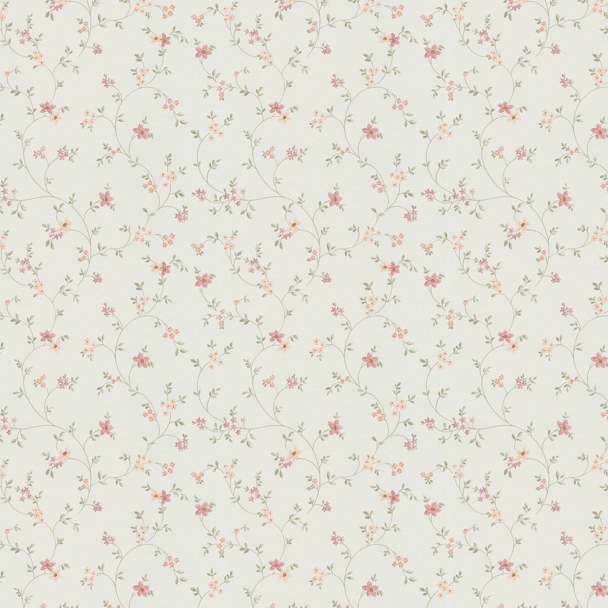 Vliestapete Blumen creme bunt B/L: ca. 53x1005 cm