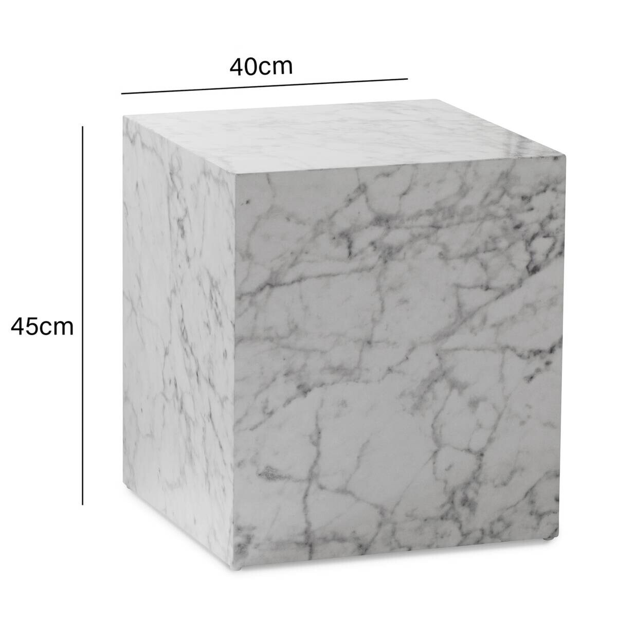 Wohnling Couchtisch Marmoroptik MDF B/H/T: ca. 40x45x40 cm