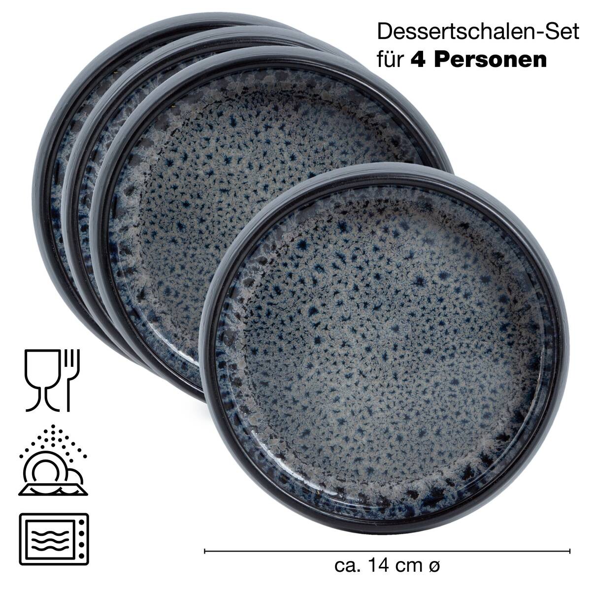 Moritz & Moritz Dessertschalen-Set grauschwarz Steinzeug H/D: ca. 5x19 cm