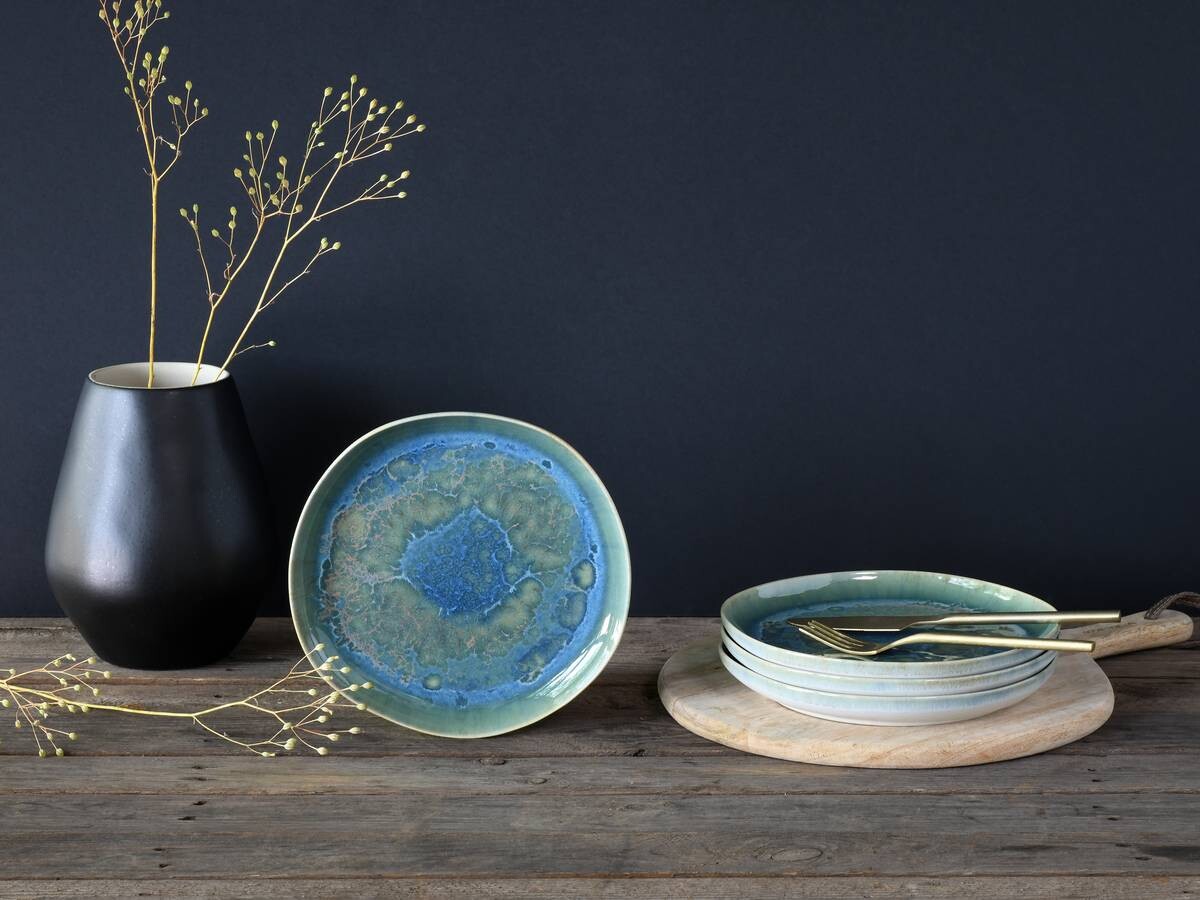 CreaTable Dessertteller Yuki multicolor Steinzeug D: ca. 22 cm