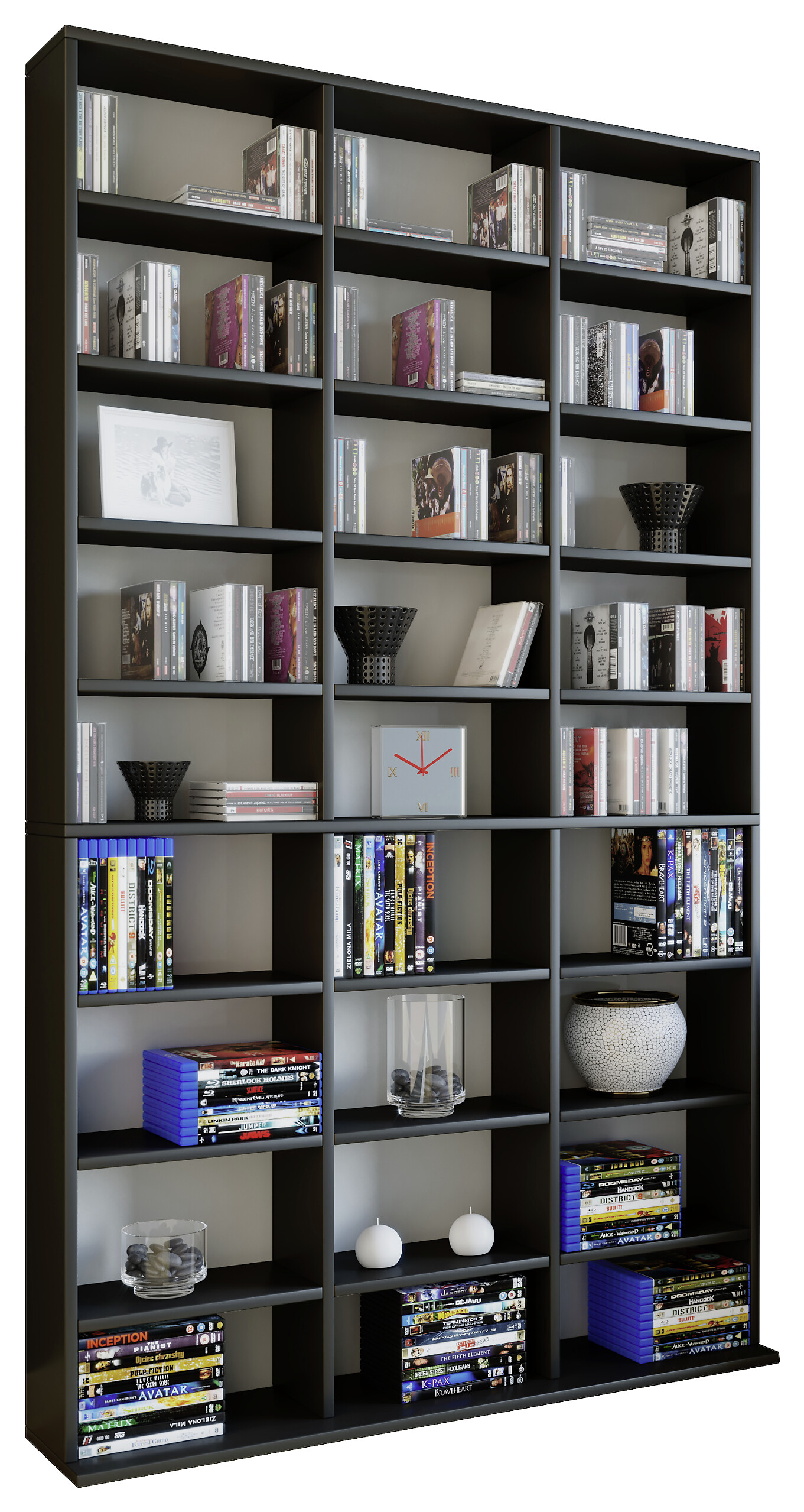 Regal Megosa Maxi schwarz Holzwerkstoff B/H/T: ca. 102x183x23 cm