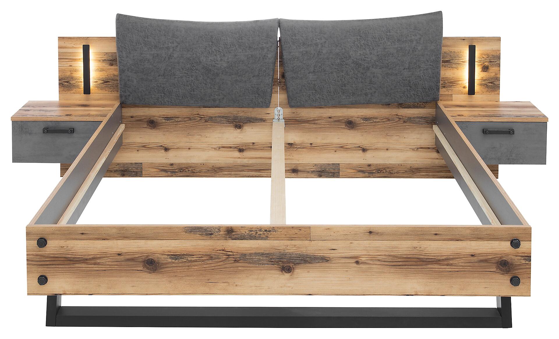 Bettanlage Dover Alpin Lodge Nachbildung Betonoxid Optik B/H/T: ca. 289,4x96,3x215,5 cm