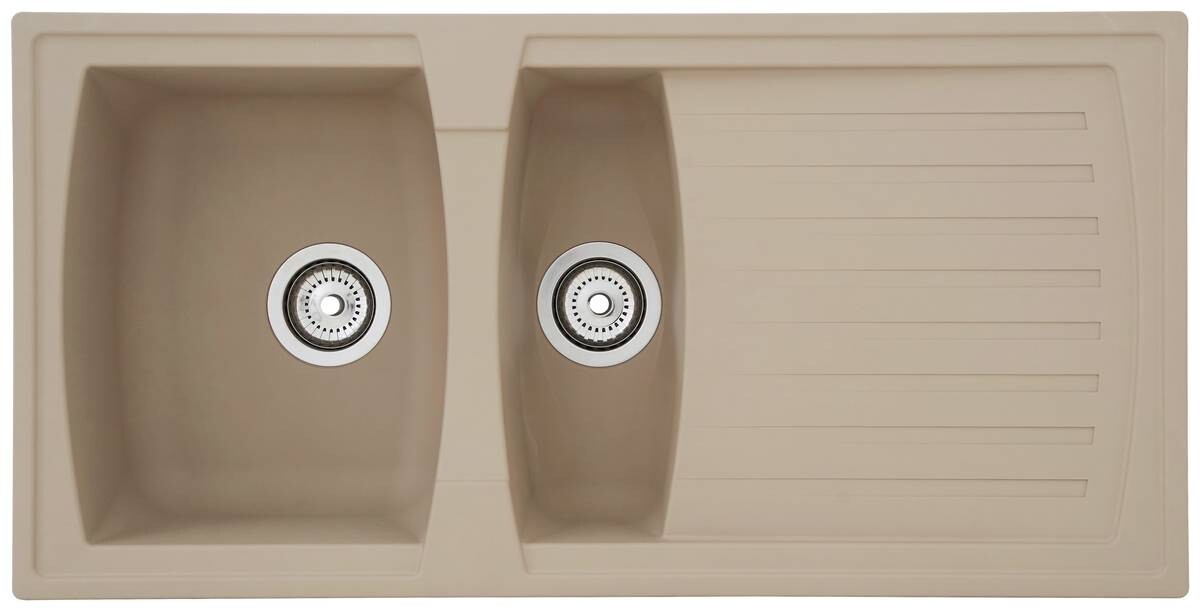 Respekta Einbauspüle Boston 100 x 50 B sandbeige Mineralite B/H/T: ca. 100x20x50 cm