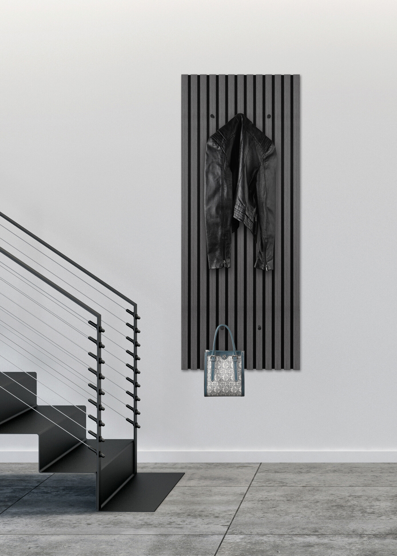 Garderobenpaneel Grace Eiche dunkel Nachbildung B/H/T: ca. 50x125x7 cm