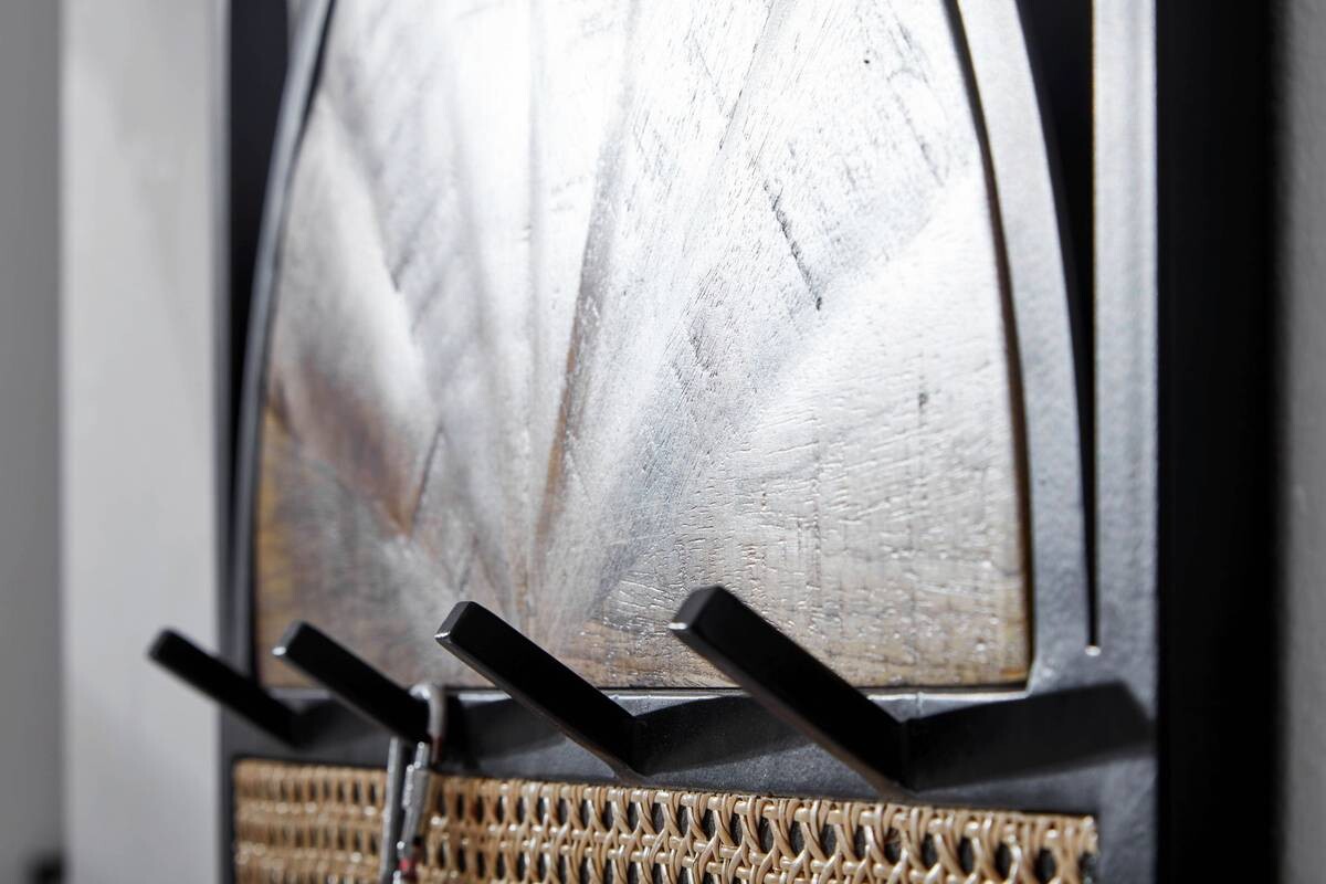 Garderobe natur schwarz pulverbeschichtet B/H/T: ca. 53x40x7,5 cm