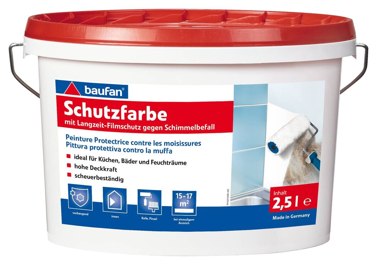 Baufan Anti-Schimmelfarbe weiß ca. 2,5 l