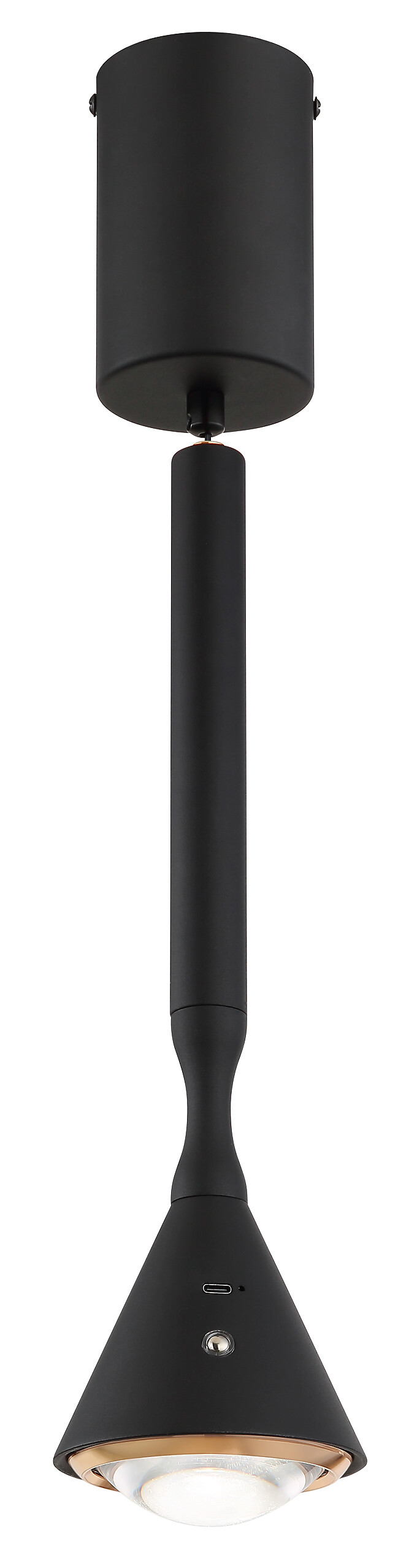 GLOBO Hängeleuchte schwarz Opal Kunststoff Metall H/D: ca. 210x9,9 cm 1.0 Brennstellen