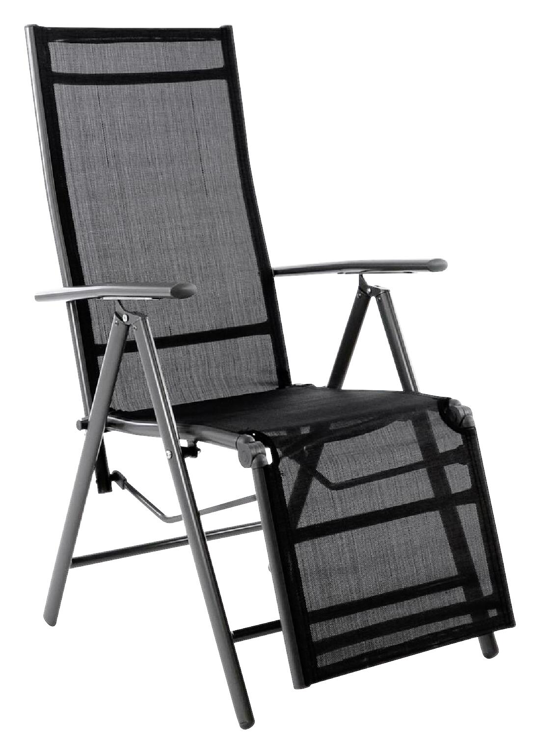 VCM Klappsessel schwarz Textilene B/H/T: ca. 55x112x60 cm