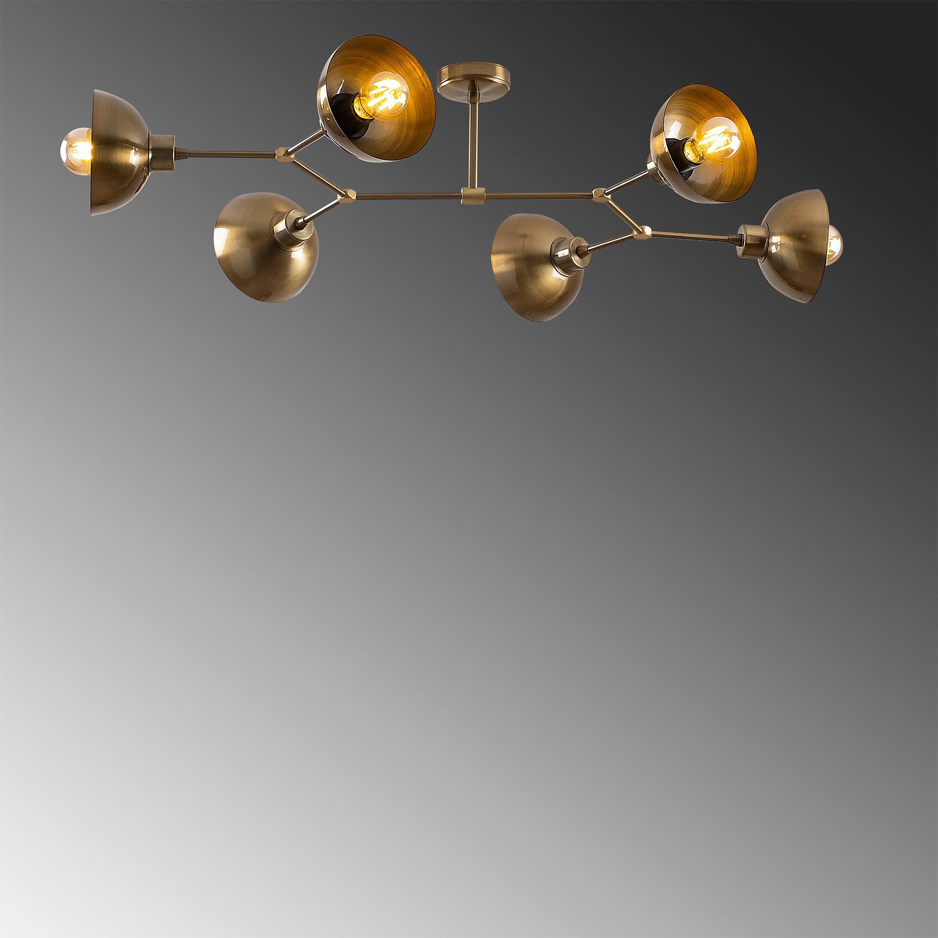 Opviq Pendelleuchte Dram-1107 B/H/T/L: ca. 102x25x52x102 cm E27 6 Brennstellen