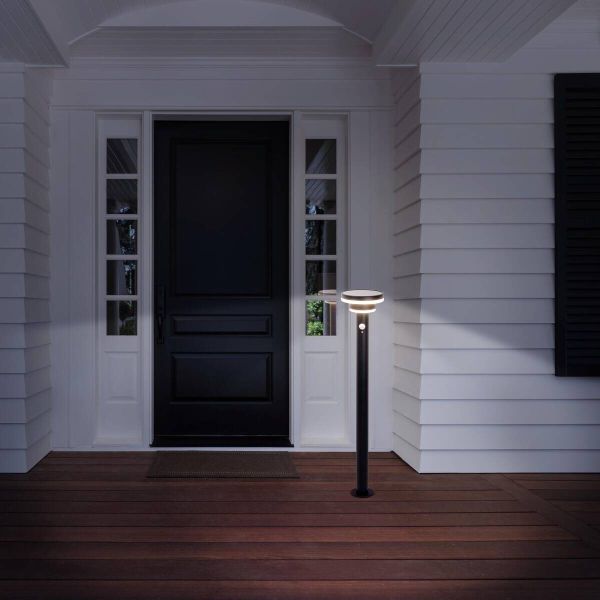 LED-Solarleuchte 2071522 schwarz Kunststoff Metall H/D: ca. 86x16 cm