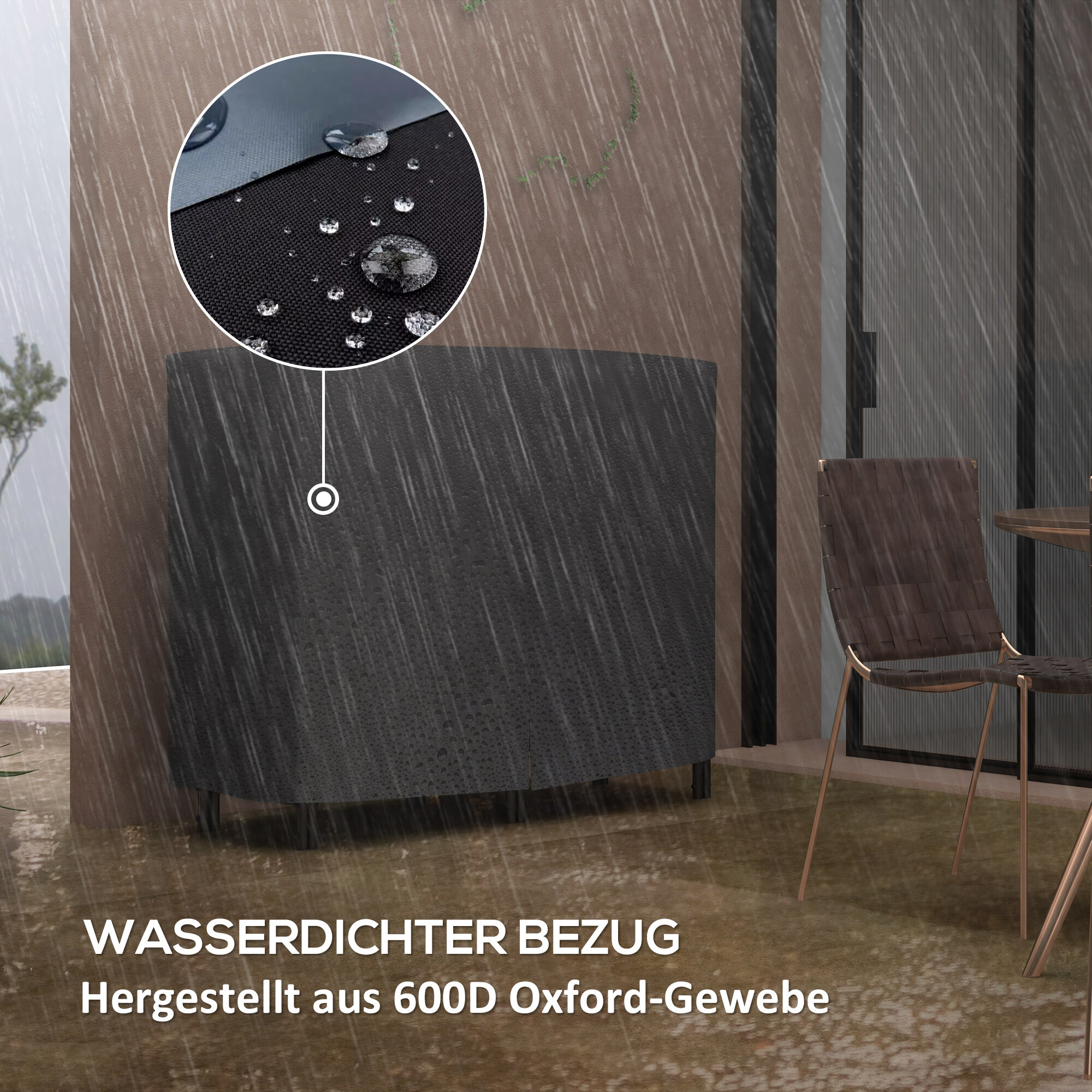 Outsunny Kaminholzregal schwarz B/H/L: ca. 36x99x120 cm