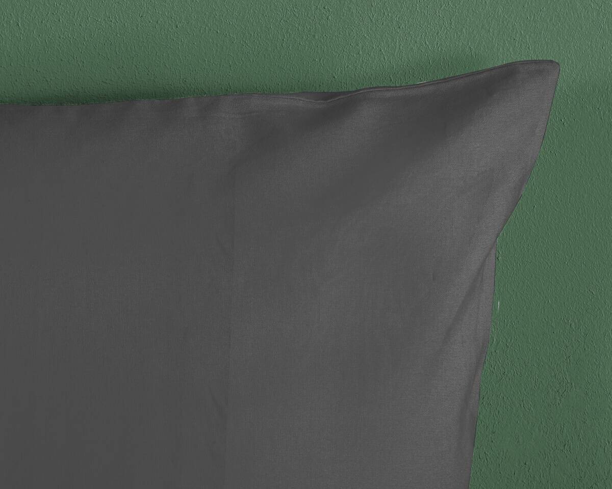 Baumwoll Bettwäsche Satin anthrazit Baumwolle B/L: ca. 135x200 cm