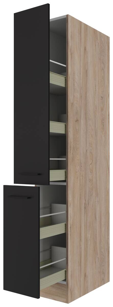 Apothekerschrank Capri schwarz matt B/H/T: ca. 30x200x57 cm