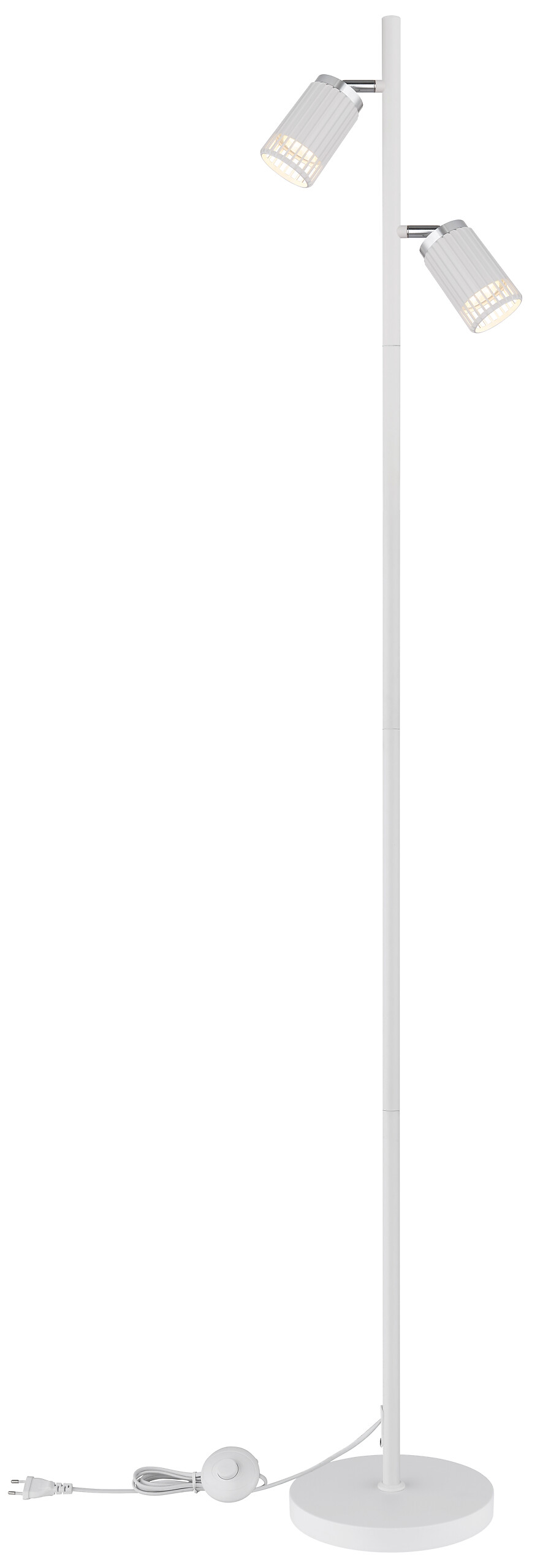 GLOBO Stehleuchte weiß Metall Aluminium B/H/T/L: ca. 22x158x27,5x27,5 cm GU10 2 Brennstellen