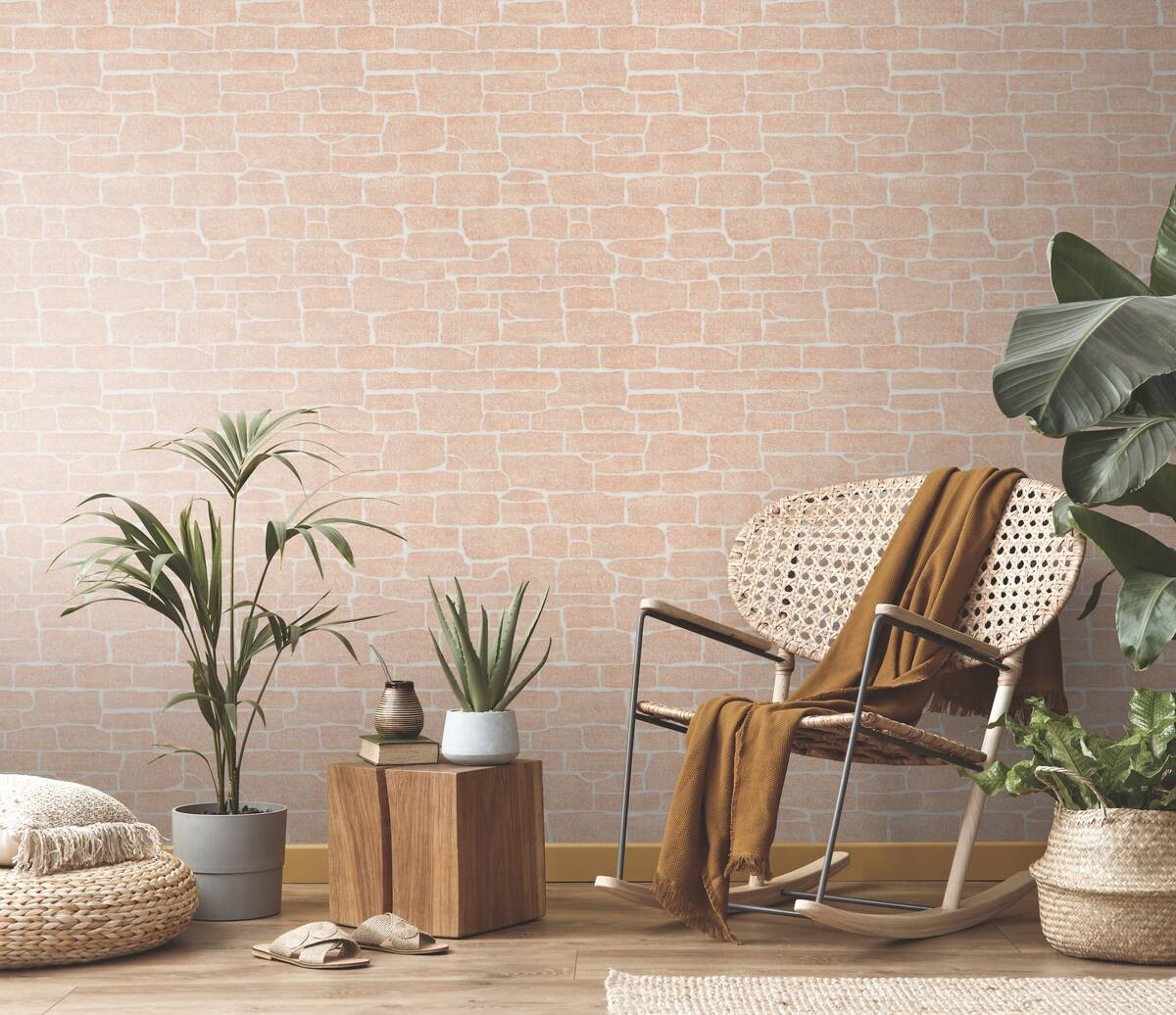 Erismann Vliestapete Steinoptik hellbraun B/L: ca. 53x1005 cm