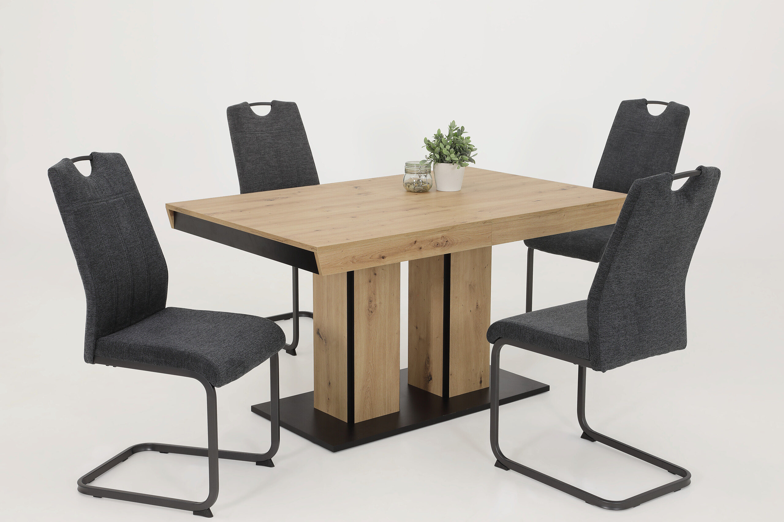 Essgruppe Britta I Eiche anthrazit Holzwerkstoff B/H/T: ca. 220x76x90 cm