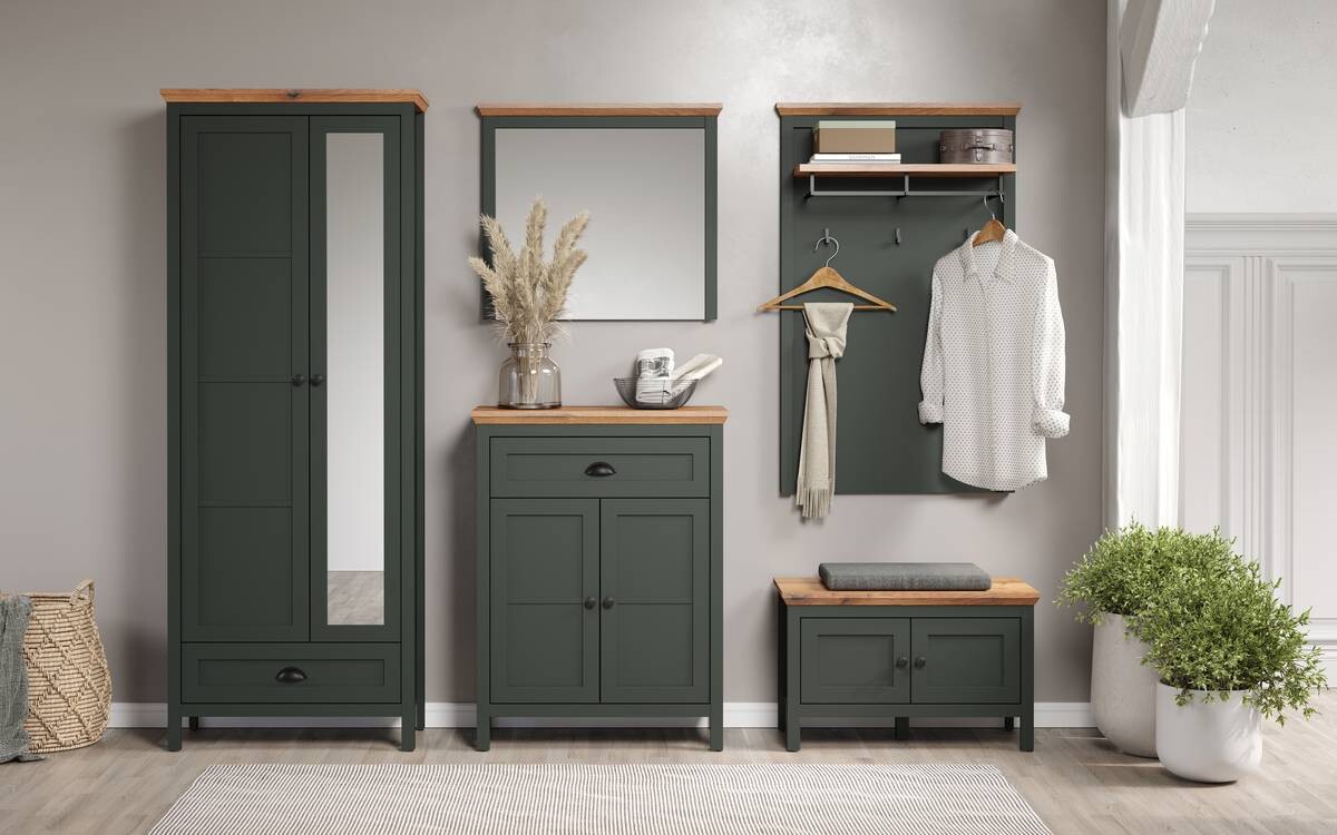Garderobenpaneel Stanton tannengrün Eiche Evoke Coast Nachbildung B/H/T: ca. 77x123x28 cm
