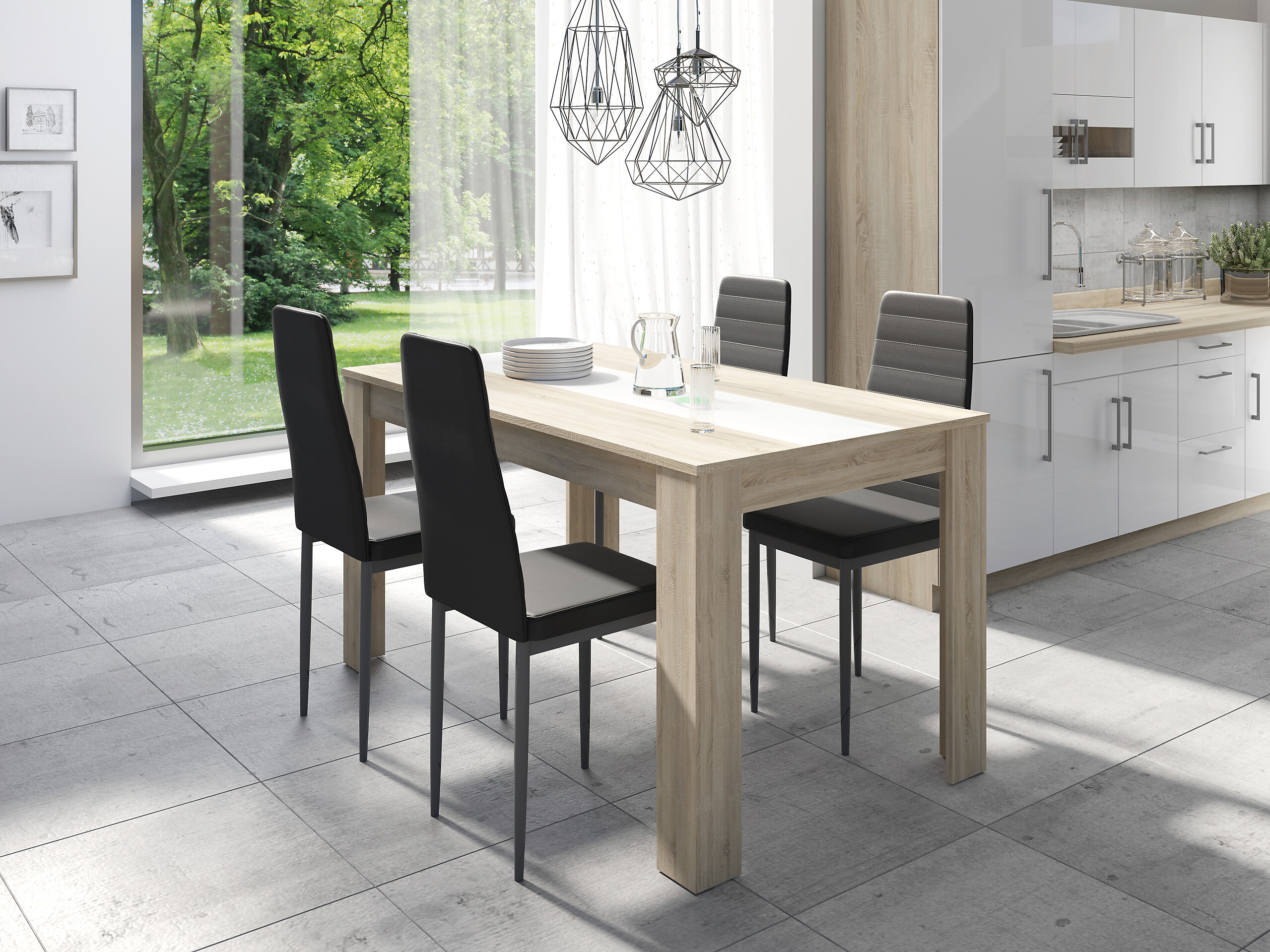 Tisch NORI Eiche Nachbildung B/H/T: ca. 160x75x90 cm