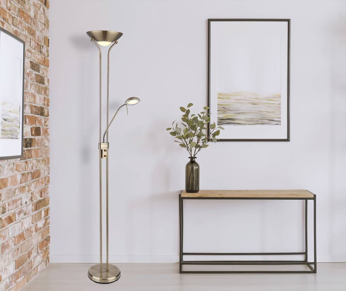 GLOBO LED-Deckenfluter altmessing Metall H/D: ca. 180x25,5 cm