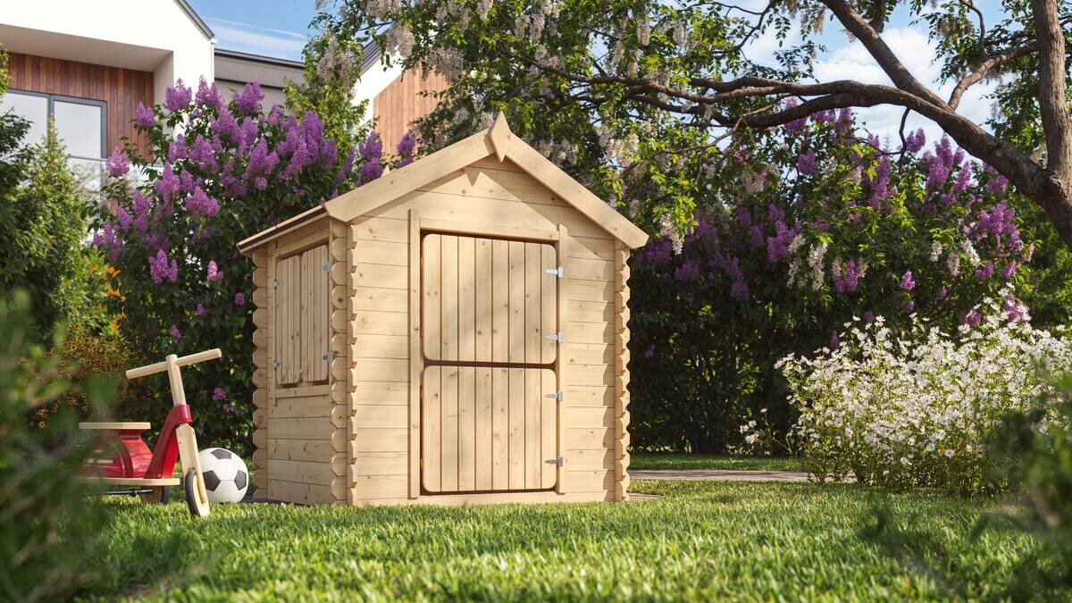 Timbela Kinderspielhaus M516 natur B/H/L: ca. 146x143x112 cm