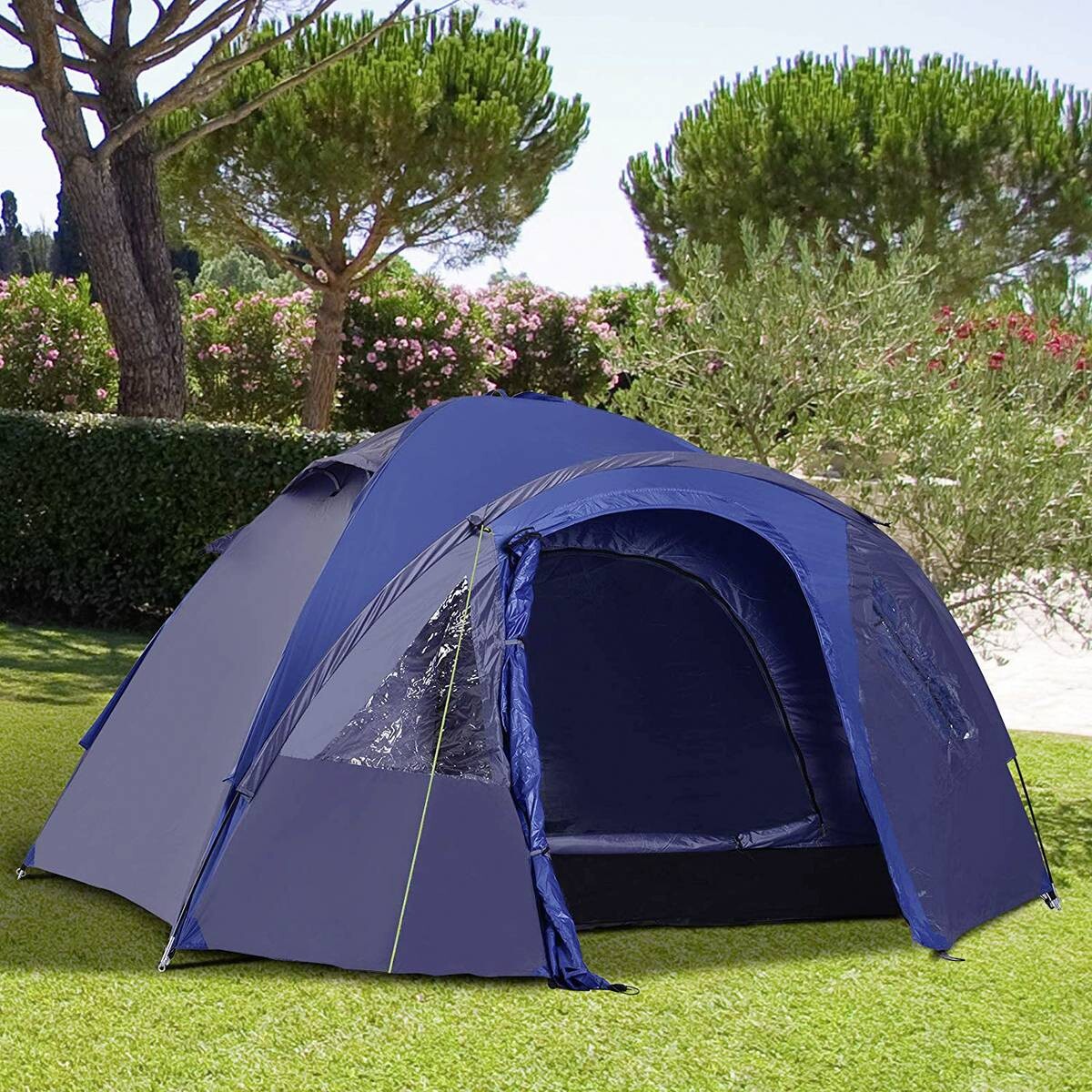 Outsunny Doppelwandzelt blau Kunststoff B/H/L: ca. 300x130x250 cm