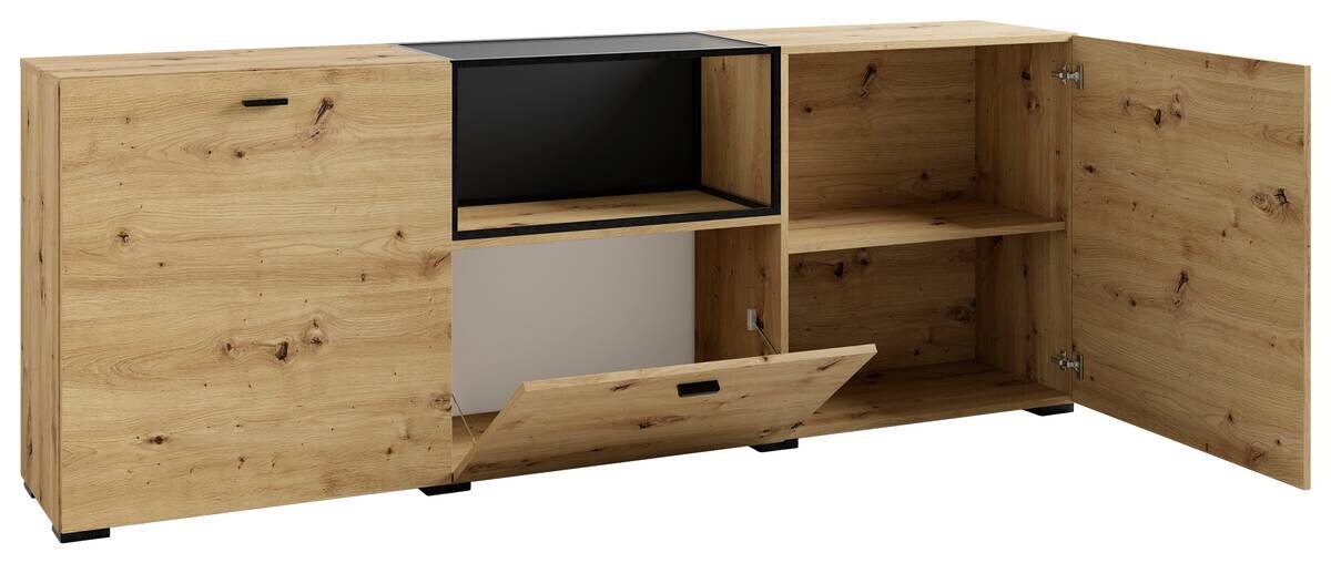 Sideboard FRAME Eiche schwarz B/H/T: ca. 200x75,5x37,5 cm