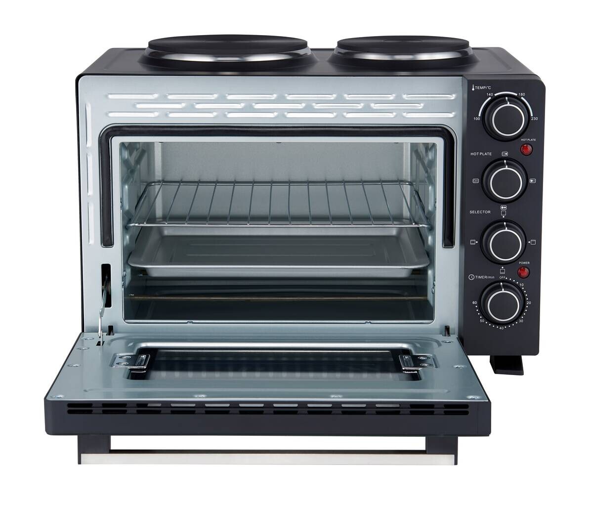 POCOline Mini-Backofen silber Glas B/H/L: ca. 42,6x35,7x51,1 cm ca. 30 l