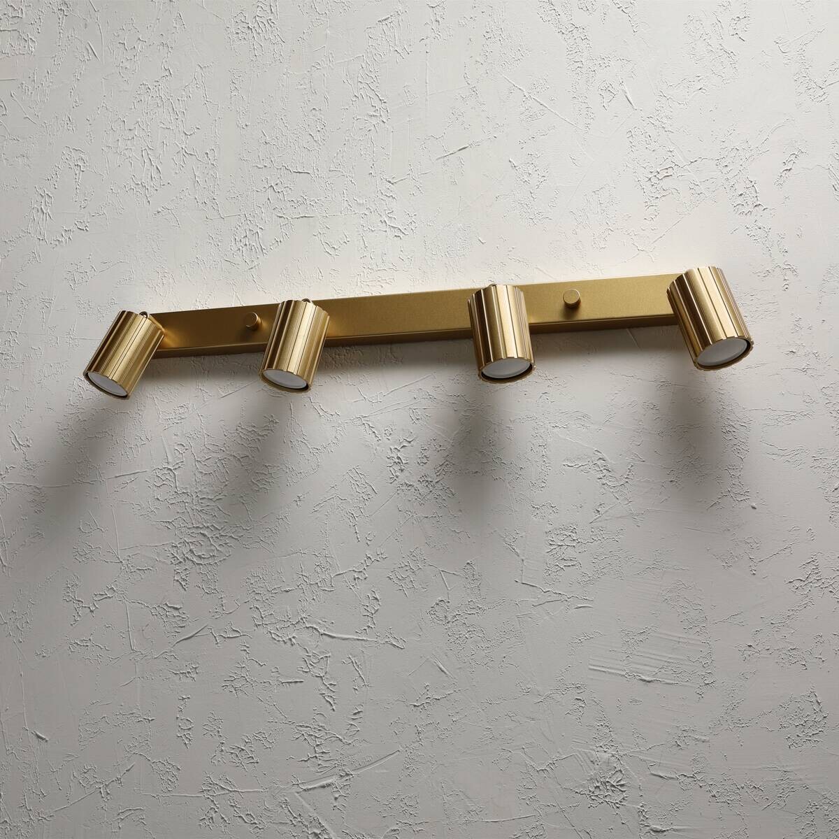 Lamkur Strahler Prisma gold Stahl B/H/L: ca. 6,5x16,5x81 cm 4 Brennstellen