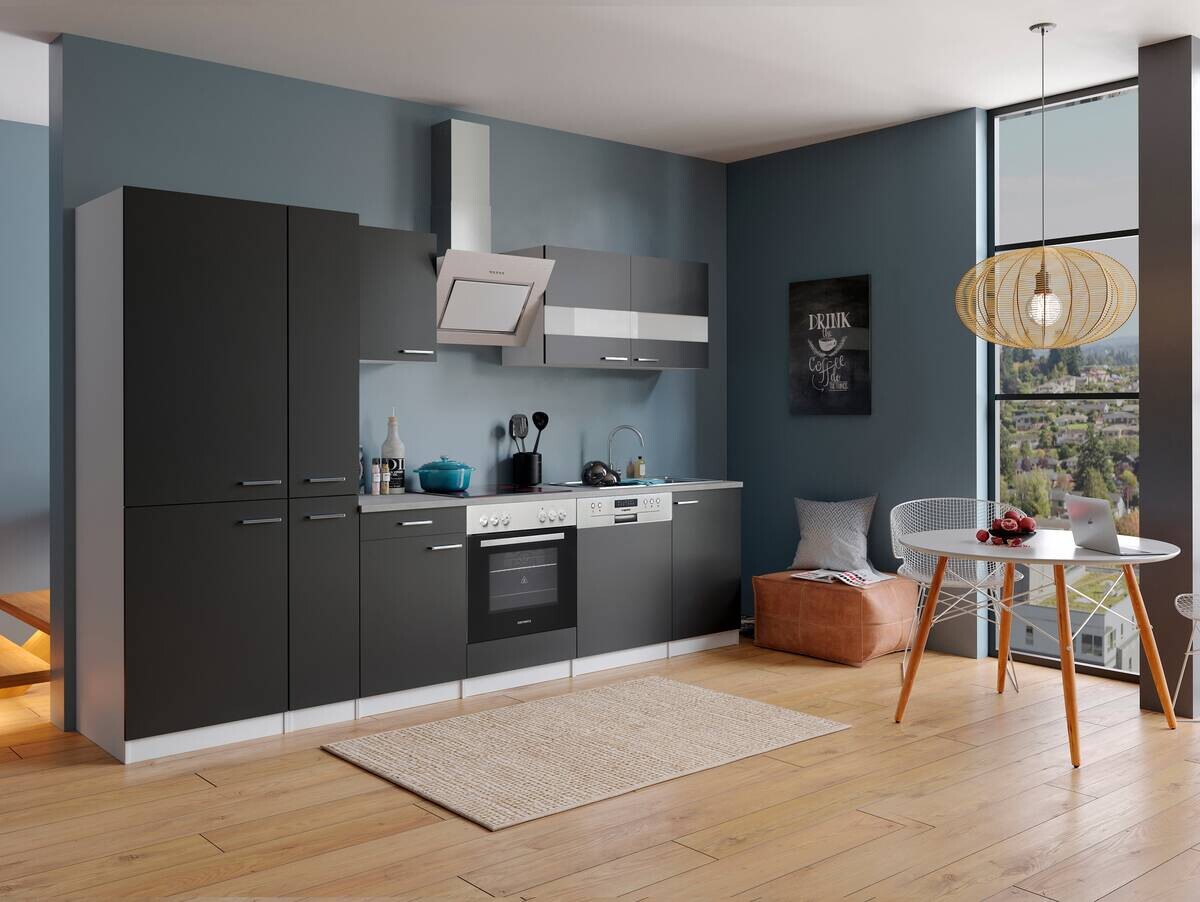 Respekta Küchenblock KB310WSCGKE178G schwarz B/H/T: ca. 310x200x60 cm Respekta Küchenblock KB310WSCGKE178G schwarz B/H/T: ca. 310x200x60 cm