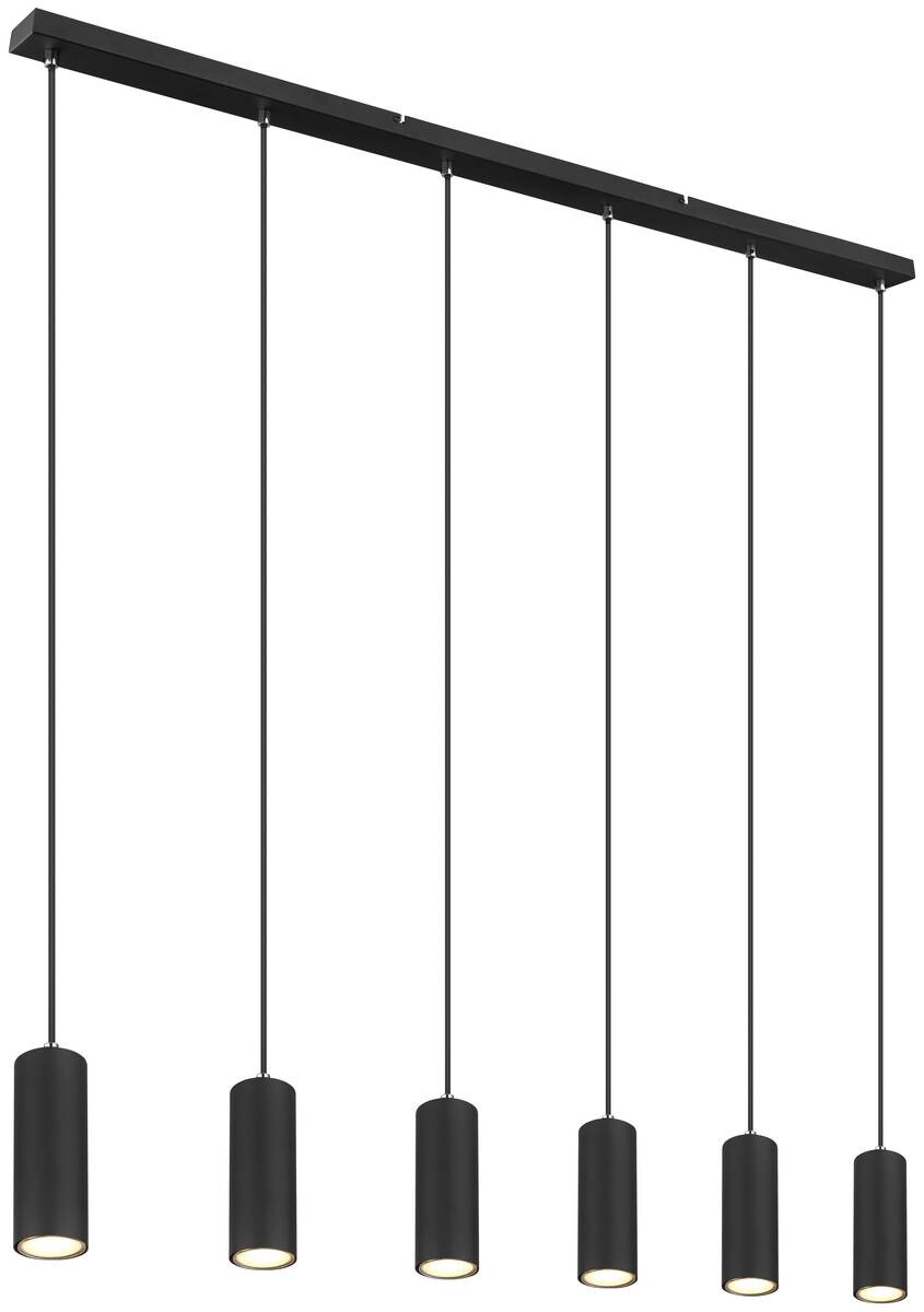 GLOBO Pendelleuchte 57911-6HB schwarz Metall B/H/L: ca. 6x120x115 cm GU10 6 Brennstellen