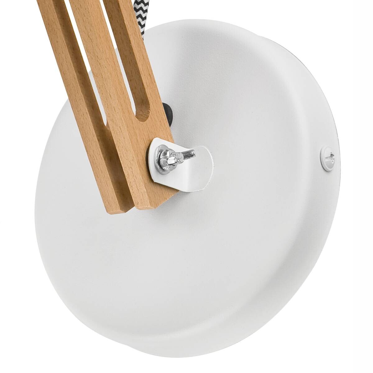 Lamkur Wandleuchte Marcello weiß Stahl Holz B/H/L: ca. 35x25x35 cm E14 1 Brennstellen