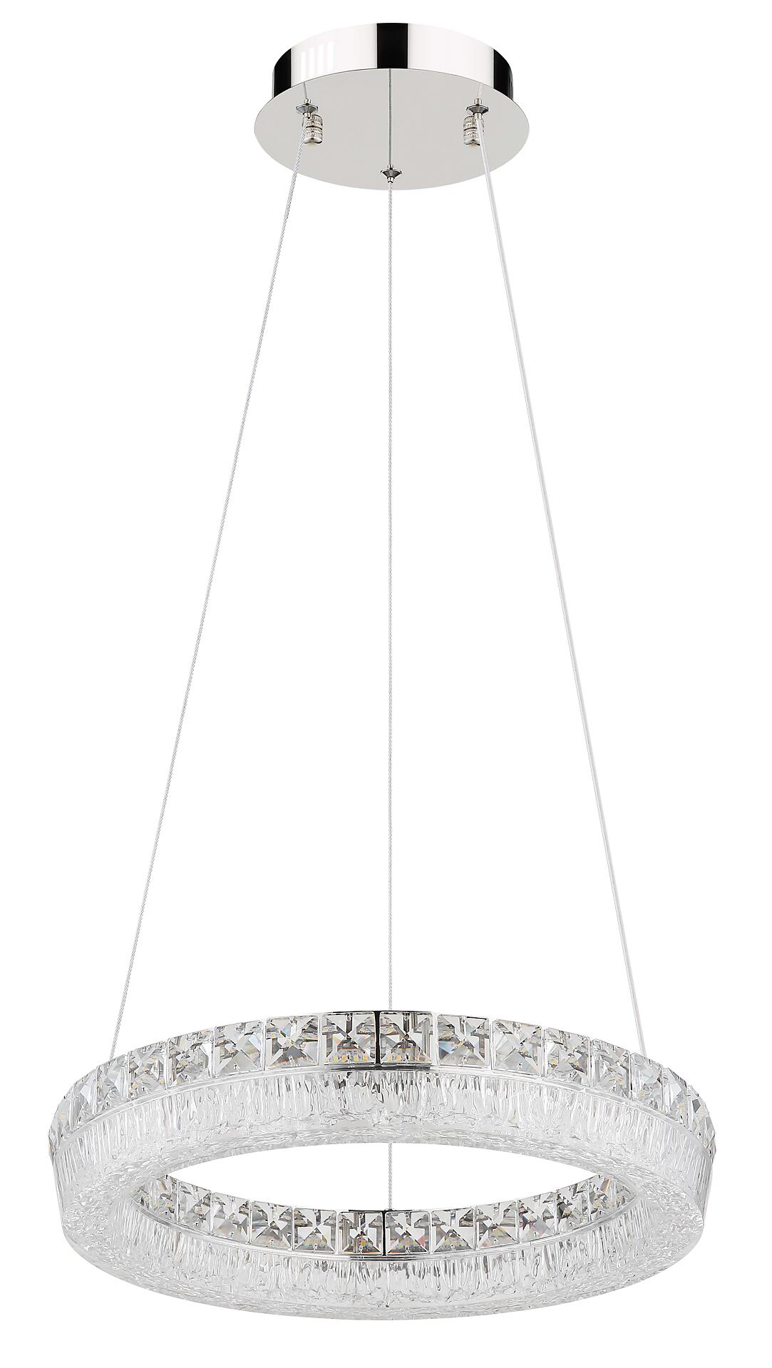 GLOBO Hängeleuchte klar Chrom Metall Acryl Glas H/D: ca. 120x40 cm 1.0 Brennstellen