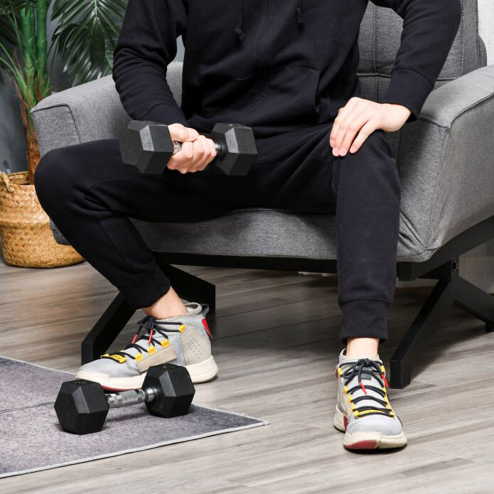 HOMCOM Kurzhantelset schwarz Gummi B/H/L: ca. 10,5x27,2x10,5 cm