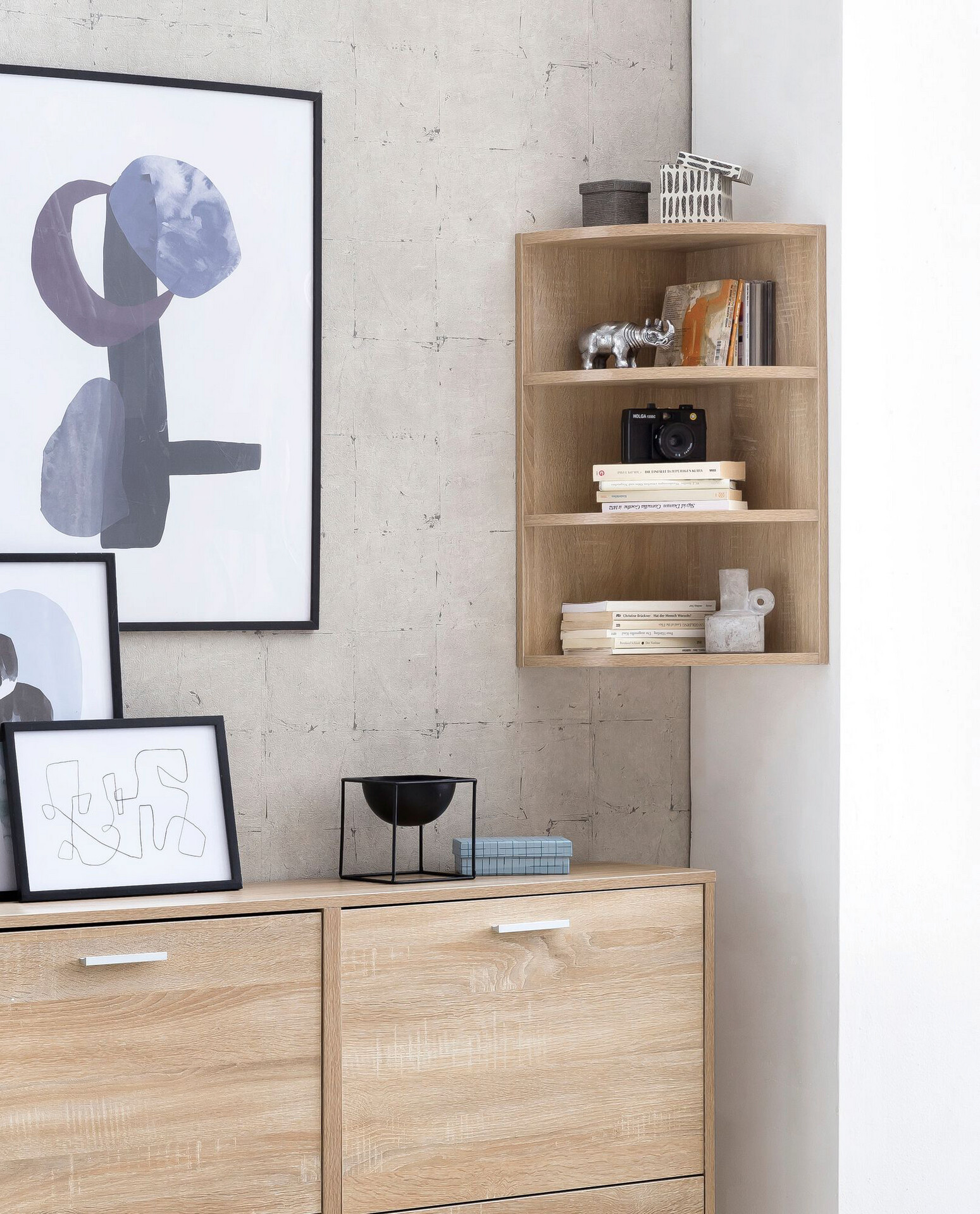 Eckregal Eiche Sonoma Nachbildung B/H/T: ca. 30x60x30 cm