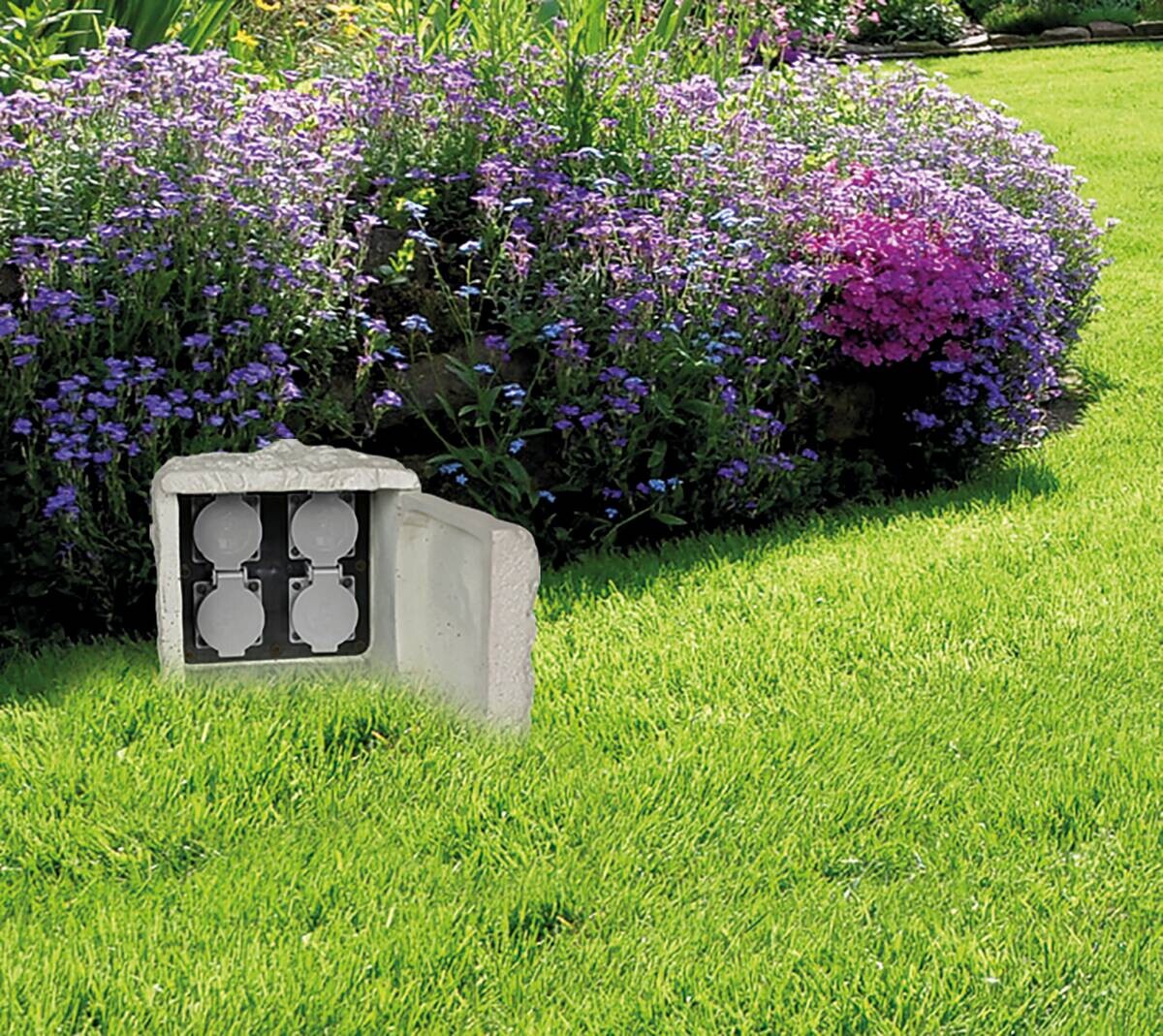 Außen-Steckdosenstein 5001016 granit B/H/T: ca. 21x18x21 cm