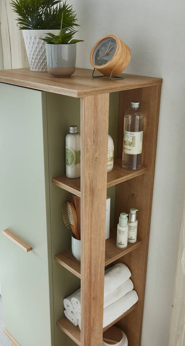 Midischrank Quickset 963 salbei Nachbildung Eiche Riviera Nachbildung B/H/T: ca. 50,5x120x33 cm