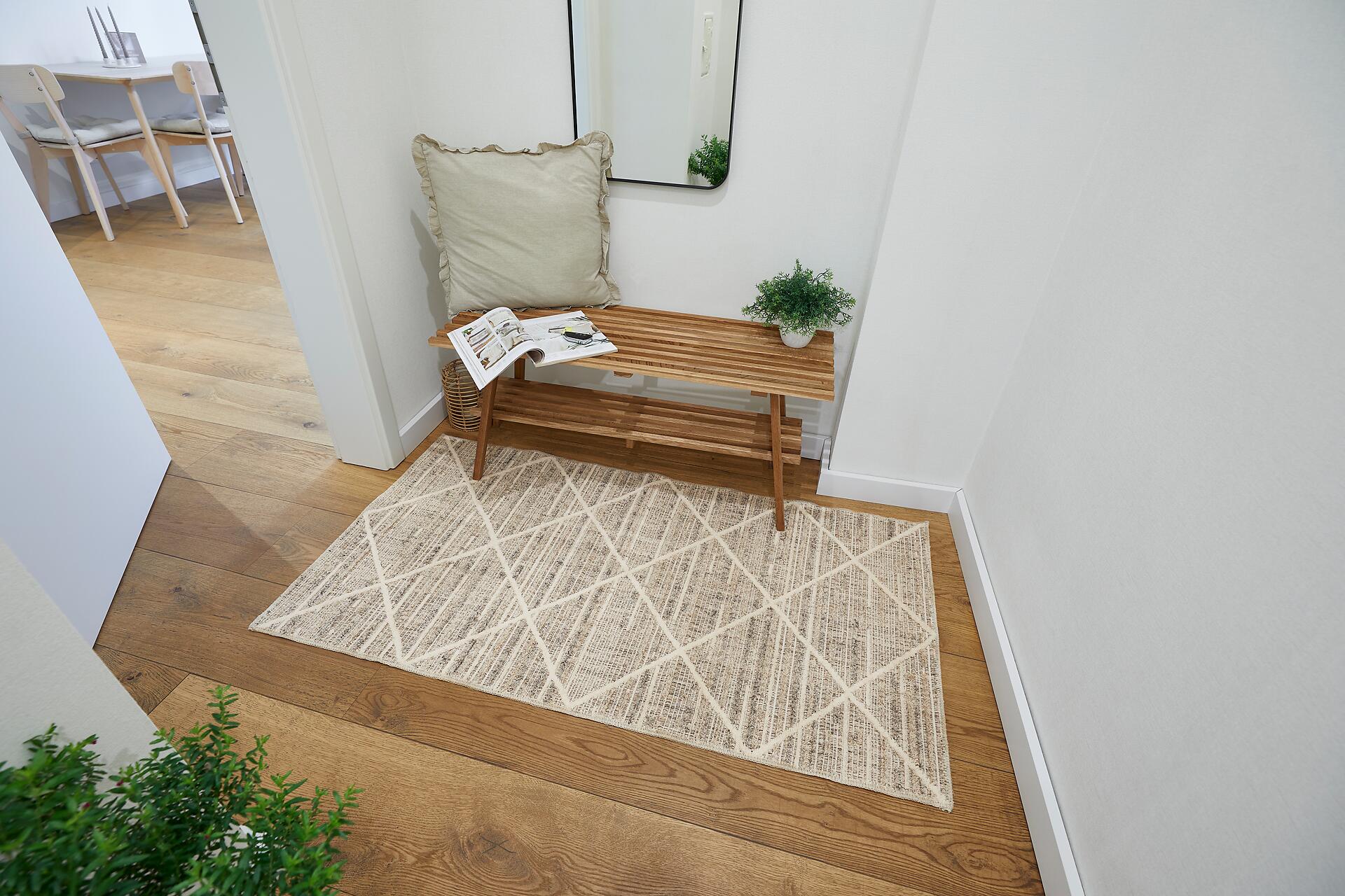 Webteppich Crosby graubraun B/L: ca. 120x170 cm