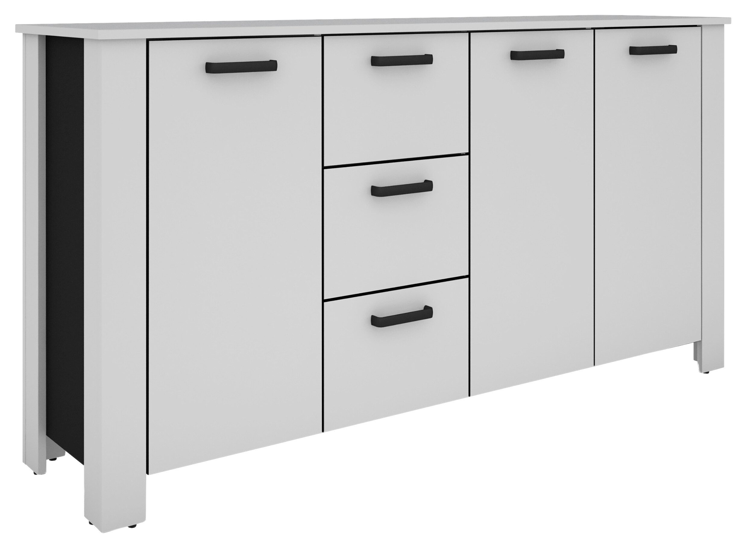 Sideboard FARO weiß schwarz B/H/T: ca. 160x84x40 cm