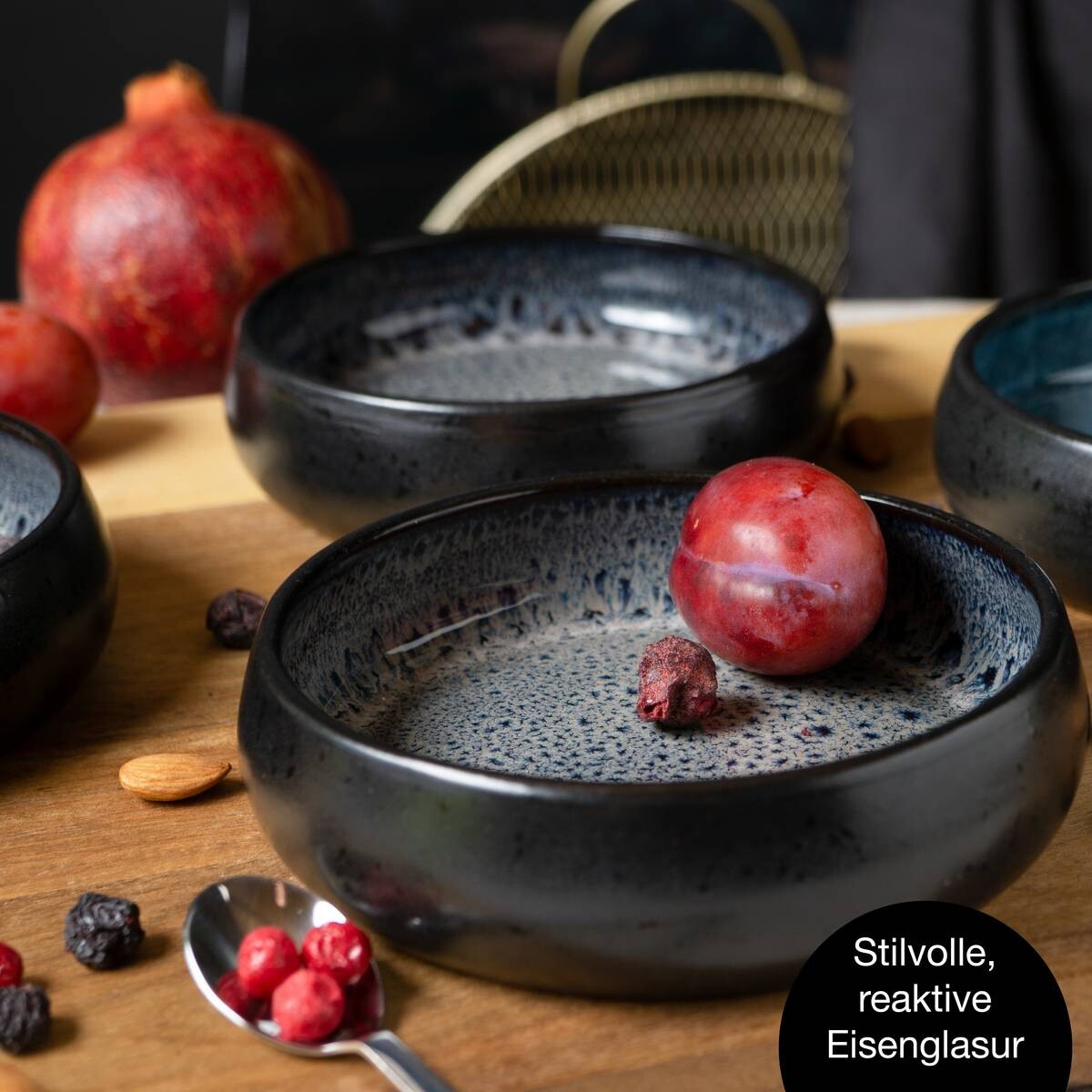 Moritz & Moritz Dessertschalen-Set grauschwarz Steinzeug H/D: ca. 5x19 cm