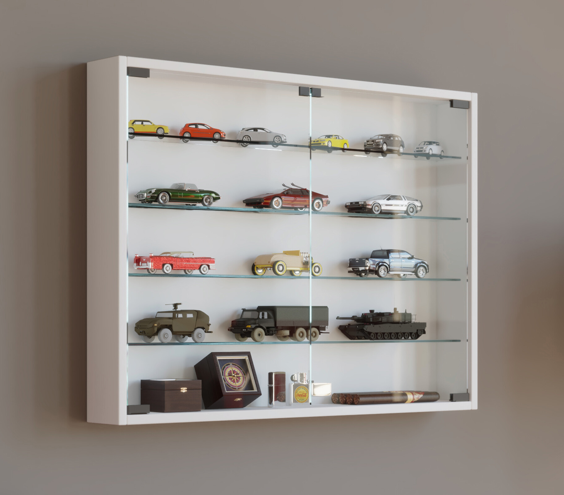 Vitrine Mandosa L weiß Holzwerkstoff Glas B/H/T: ca. 80x60x10 cm Vitrine Mandosa L weiß Holzwerkstoff Glas B/H/T: ca. 80x60x10 cm