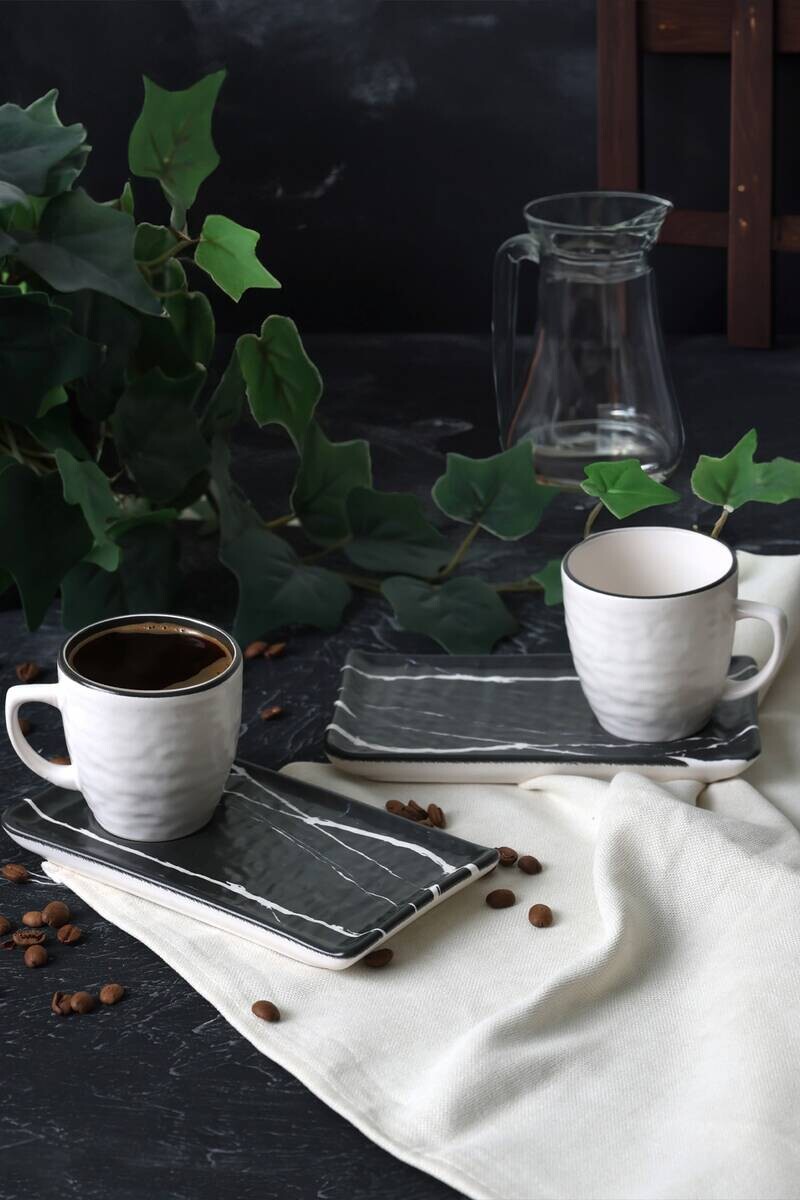 HermiaConcept Kaffeetassen-Set Quebec 4-tlg.  multicolor Steinzeug