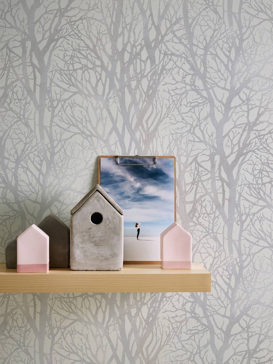 A.S.Creation Vliestapete Life 4 Wald weiß B/L: ca. 53x1005 cm