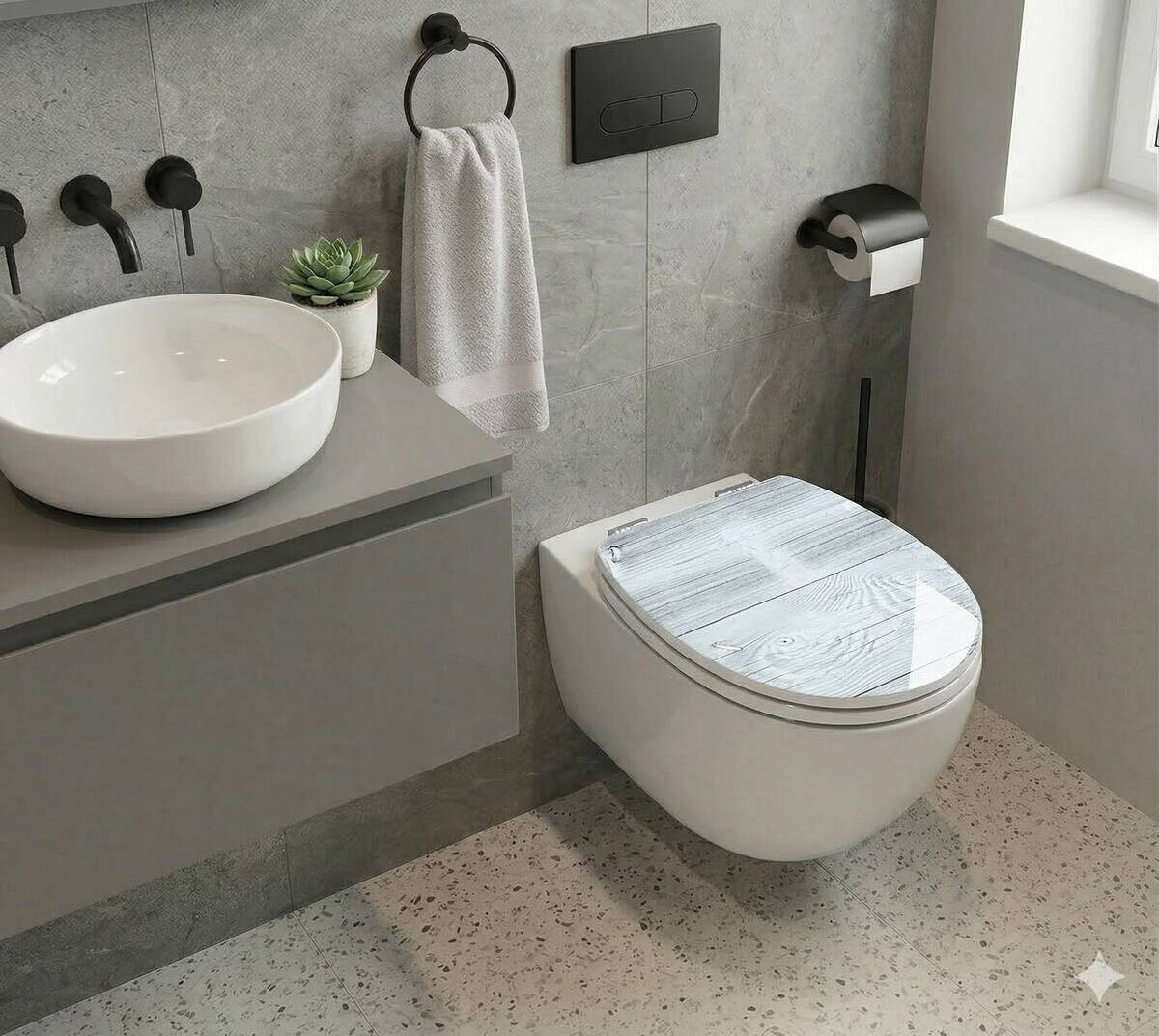 POCOline WC-Sitz Holzdesign MDF